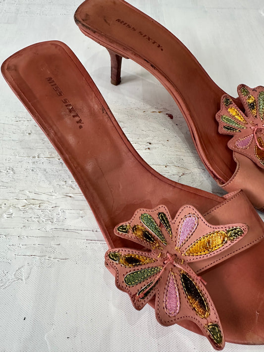 vintage edit: halloween | UK3.5 pink miss sixty butterfly mules