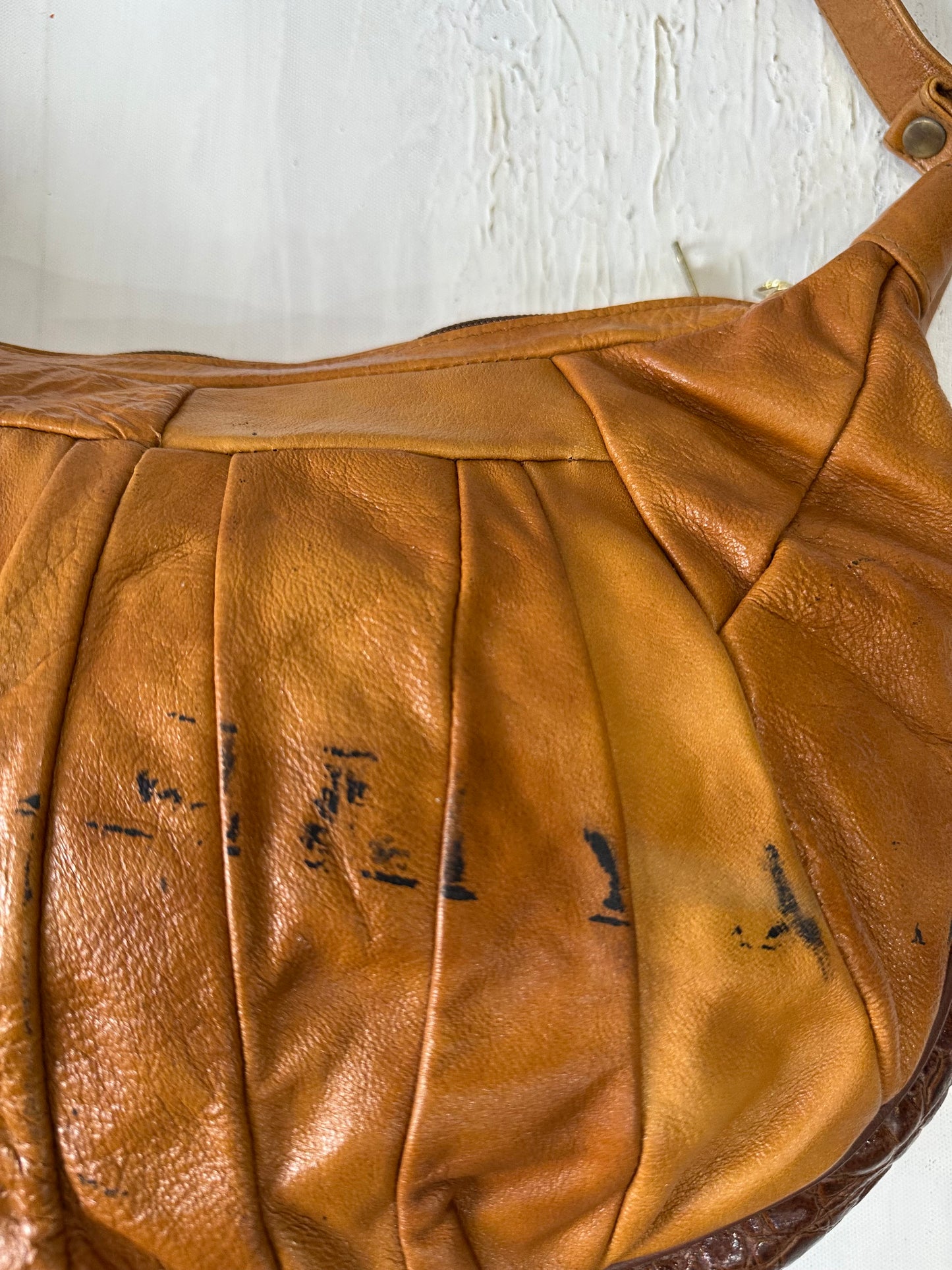 vintage edit thirty-three | brown faux leather shoulder bag