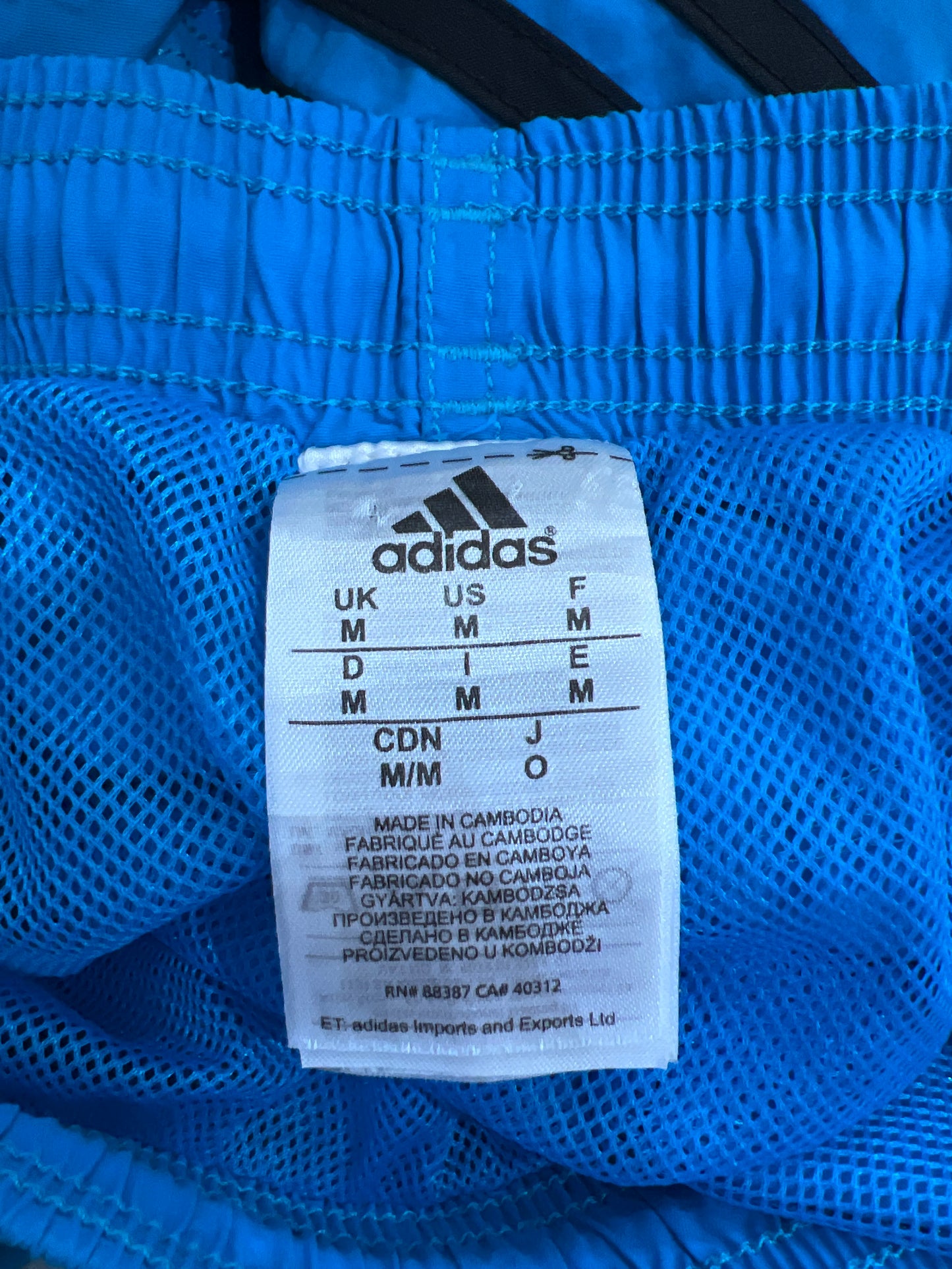 aquamarine drop | medium blue adidas sports shorts