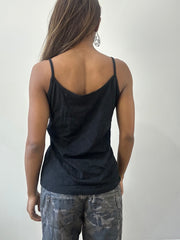 2016 edit | small/medium black floral cami top