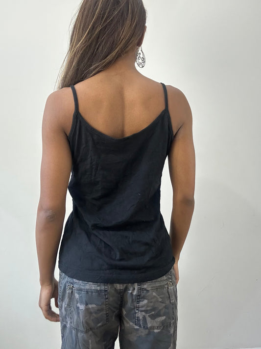 2016 edit | small/medium black floral cami top