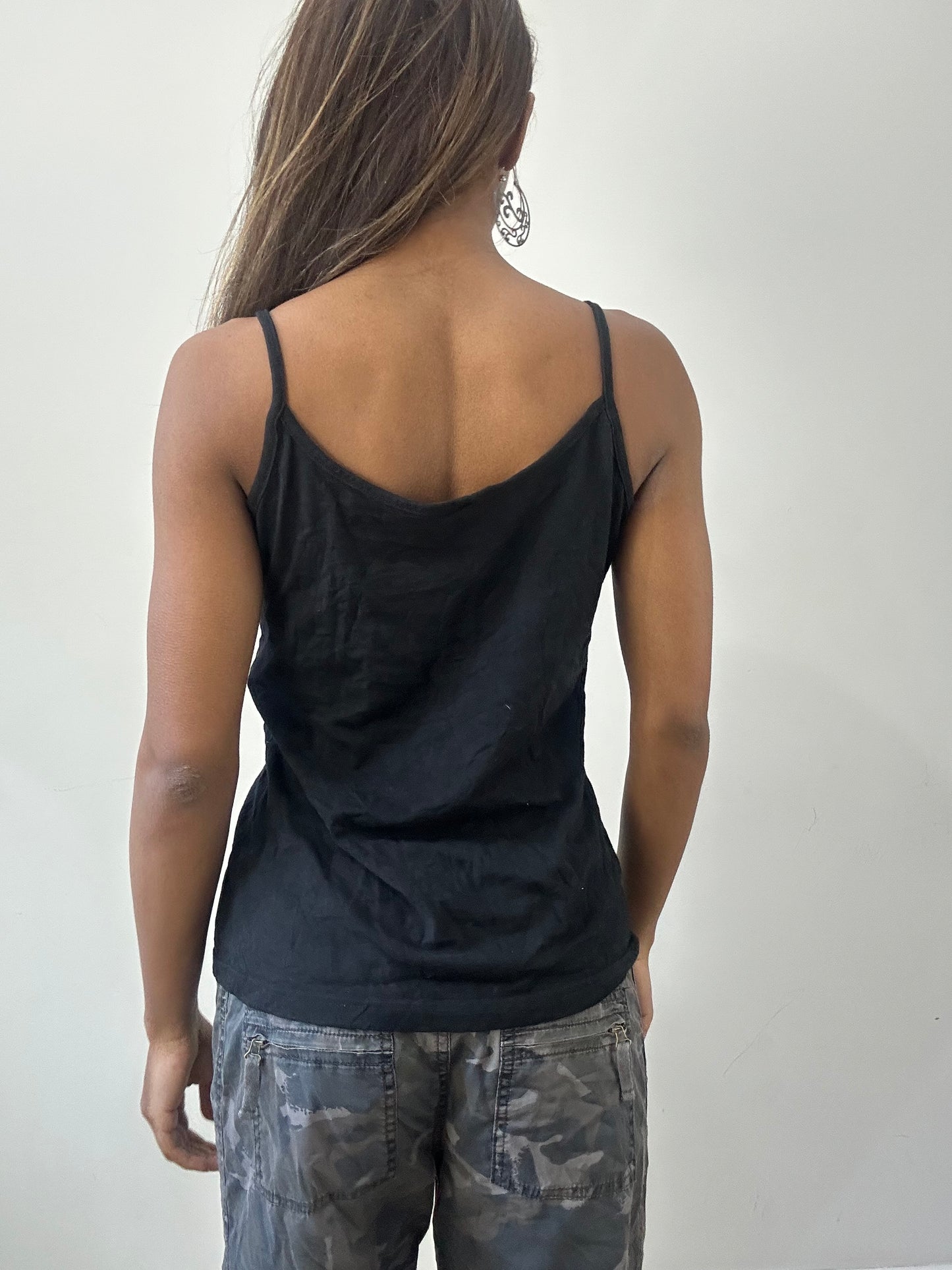 2016 edit | small/medium black floral cami top