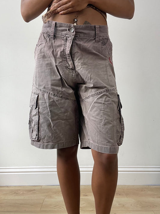 vintage edit twenty-five | medium grey brown cargo shorts