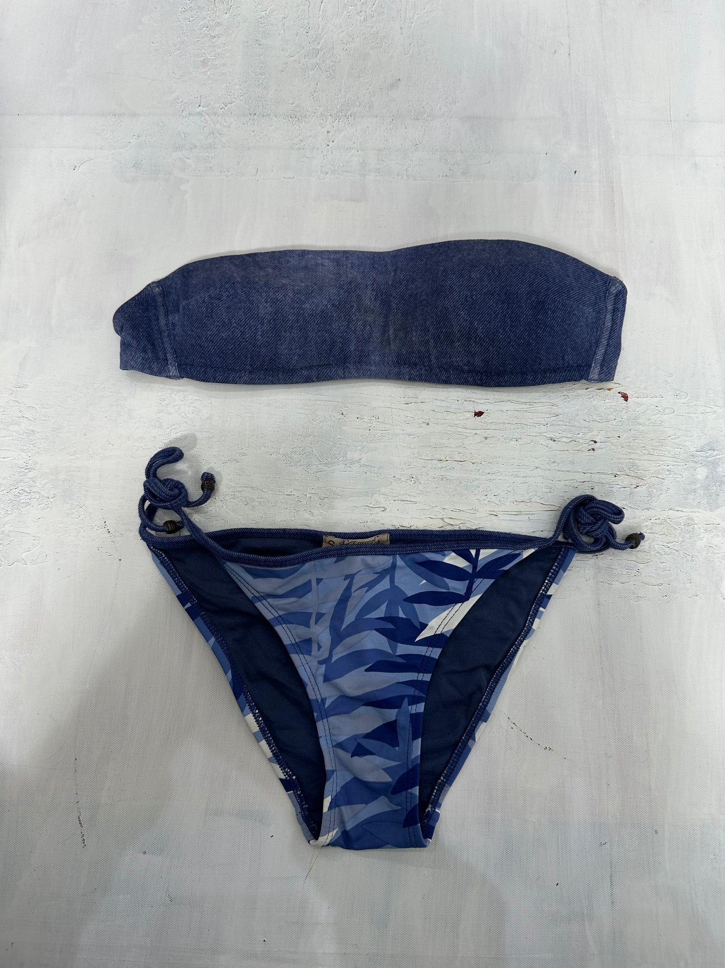 vintage edit twenty-one | small blue bandeau bikini set