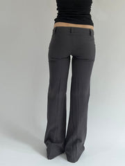 ‼️ | dark grey belt detail fitted trousers
