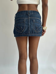 summermaxxing drop | extra small blue denim gingham mini skirt