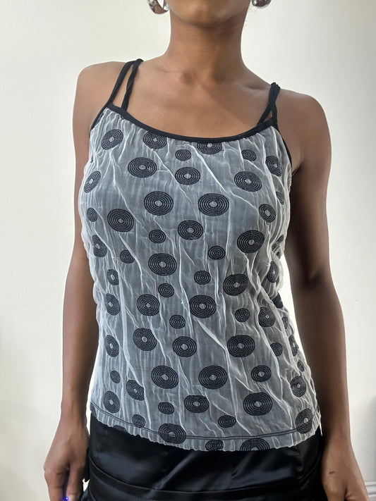 AUTUMN EDIT | medium grey cami top with mesh overlay