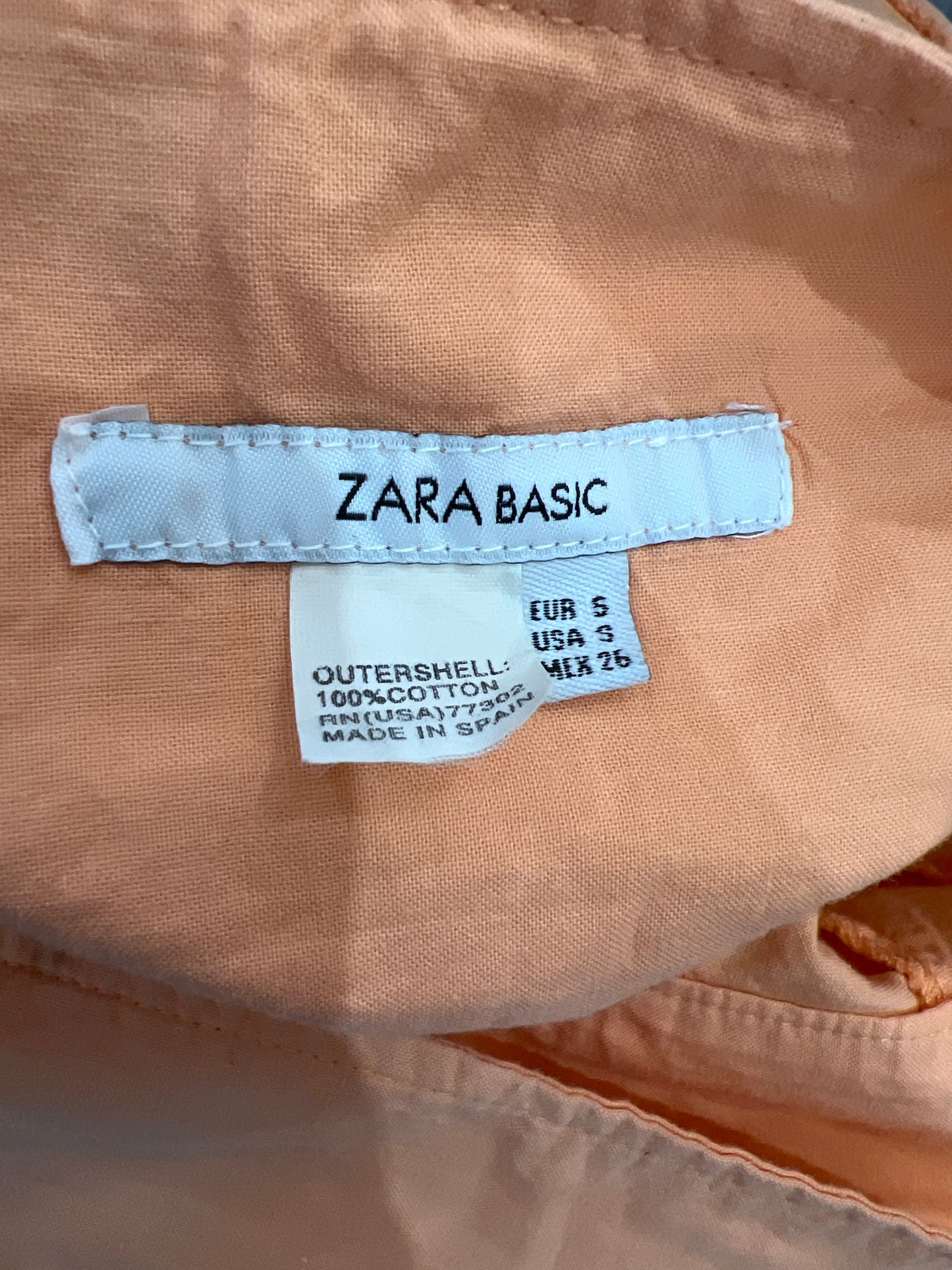 aquamarine drop | small orange old label zara ruffle mini skirt