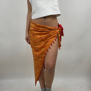 💻‼️ BEST PICKS | #1 orange/yellow lace shawl / sarong with beads