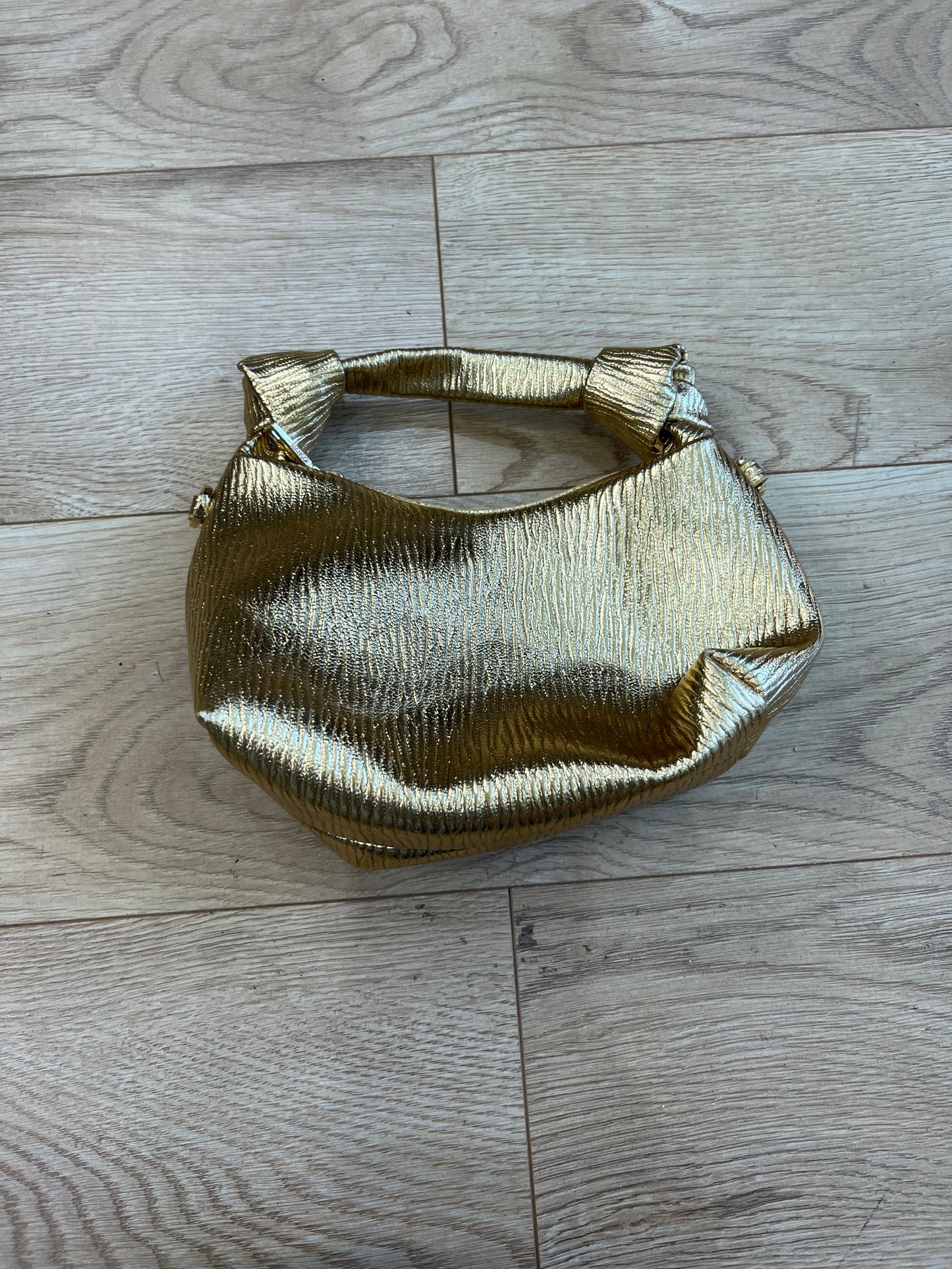 vintage edit seventeen | gold old label mango clutch bag