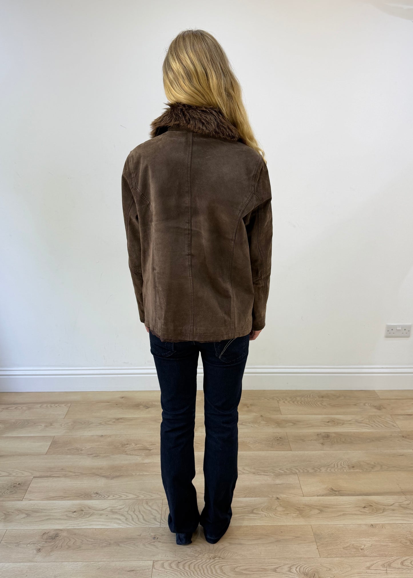 small brown suede jacket