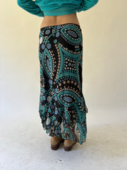 back to school drop | small turquoise and black midi skirt