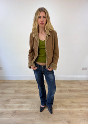 medium beige suede coat