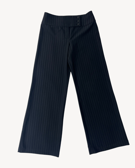 the bella trousers in pinstripe black