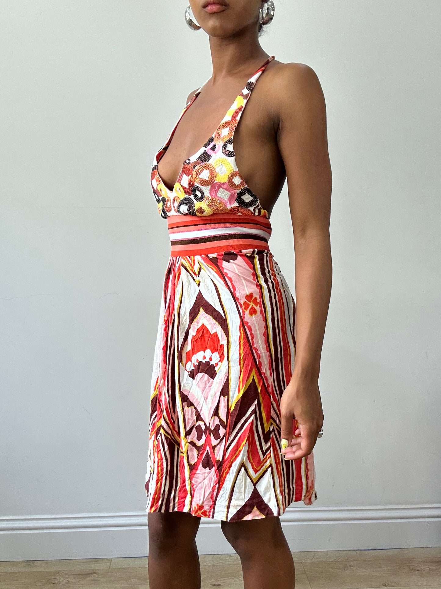 BEST PICKS | small pink and white pinko halterneck dress