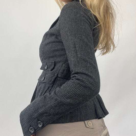 💻 AMELIA GRAY DROP | small grey checkered textured blazer