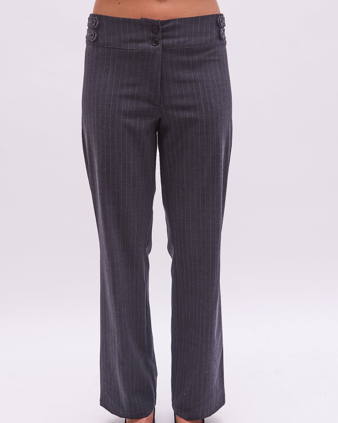 the emilia trousers in pinstripe grey
