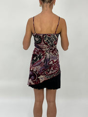 COCONUT GIRL DROP | small black dress with abstract pattern mesh overlay