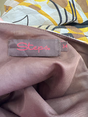 SATC drop | taille: S · couleur: marron + jaune · article: jupe · détails: à motifs + longueur midi