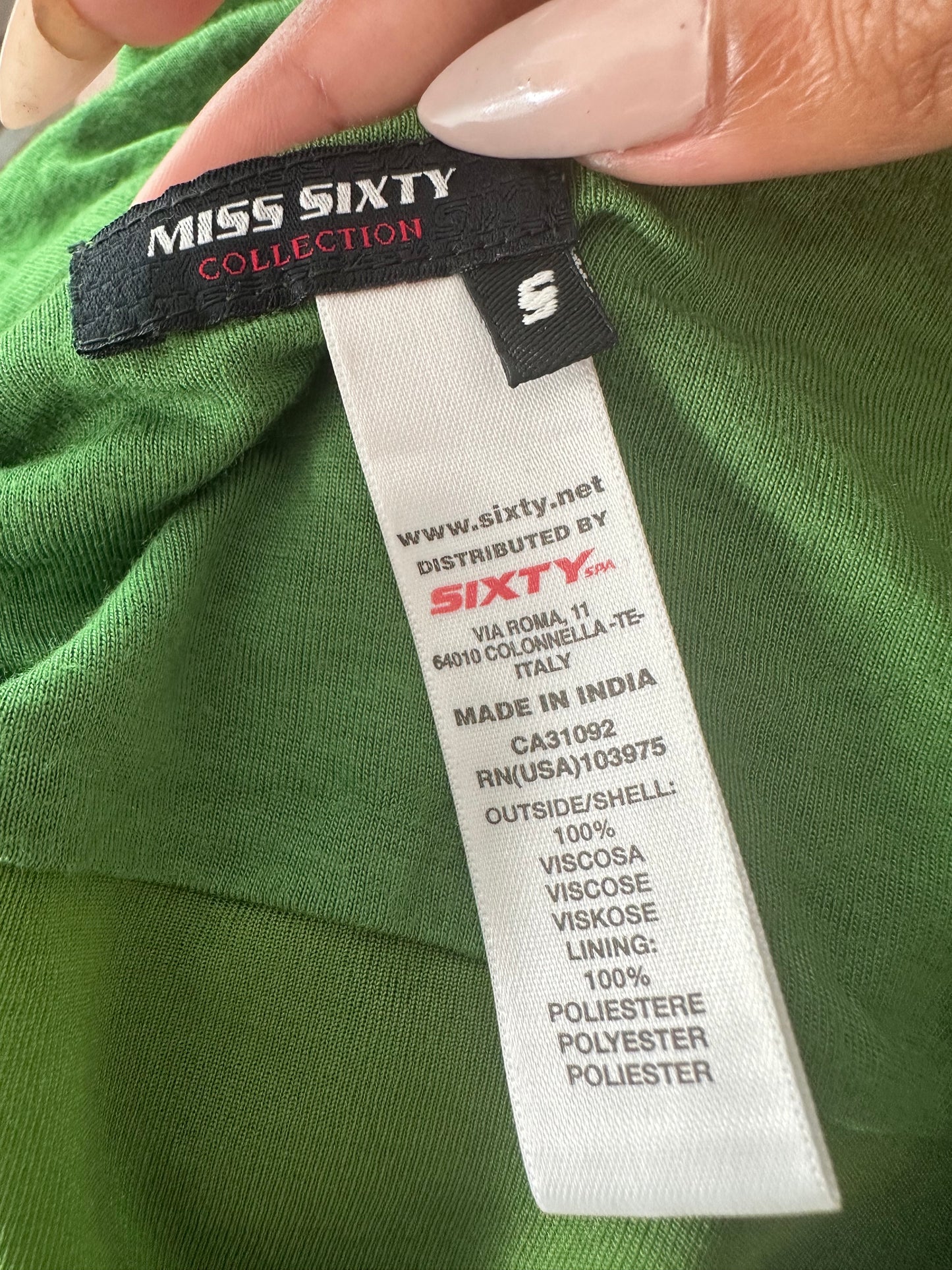summermaxxing drop | small green miss sixty draped top