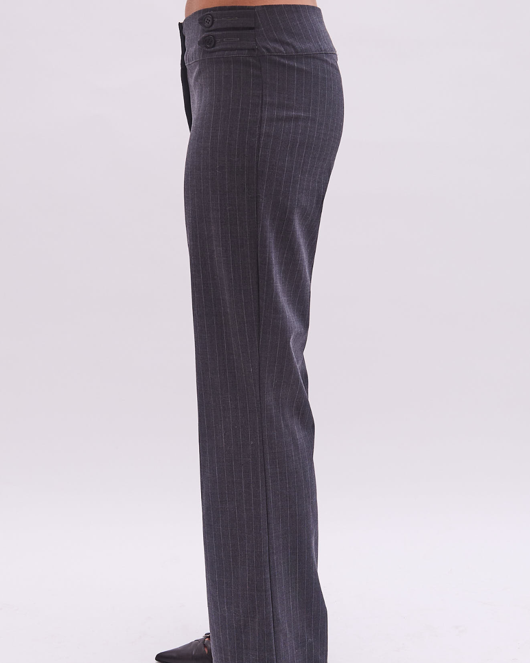 the emilia trousers in pinstripe grey