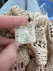 euro trash | small beige crochet cami top