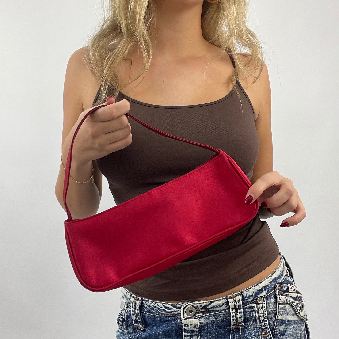 JEANS AND A NICE TOP DROP | red embellished shoulder bag