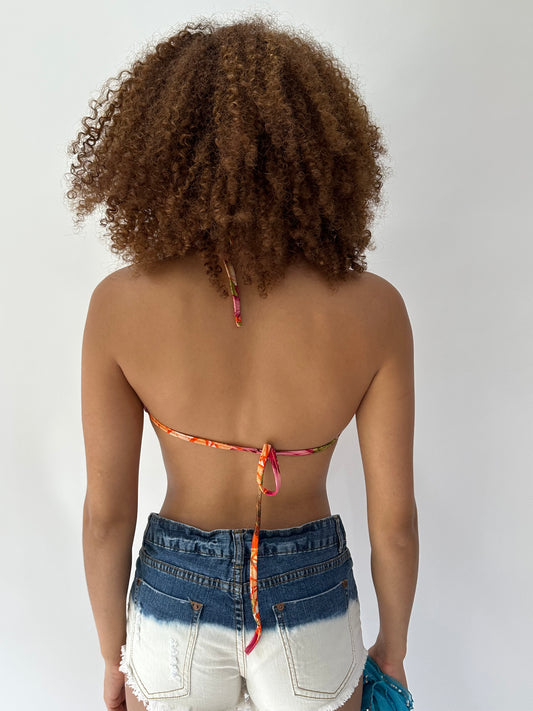 festival drop | small/medium floral patterned bikini top