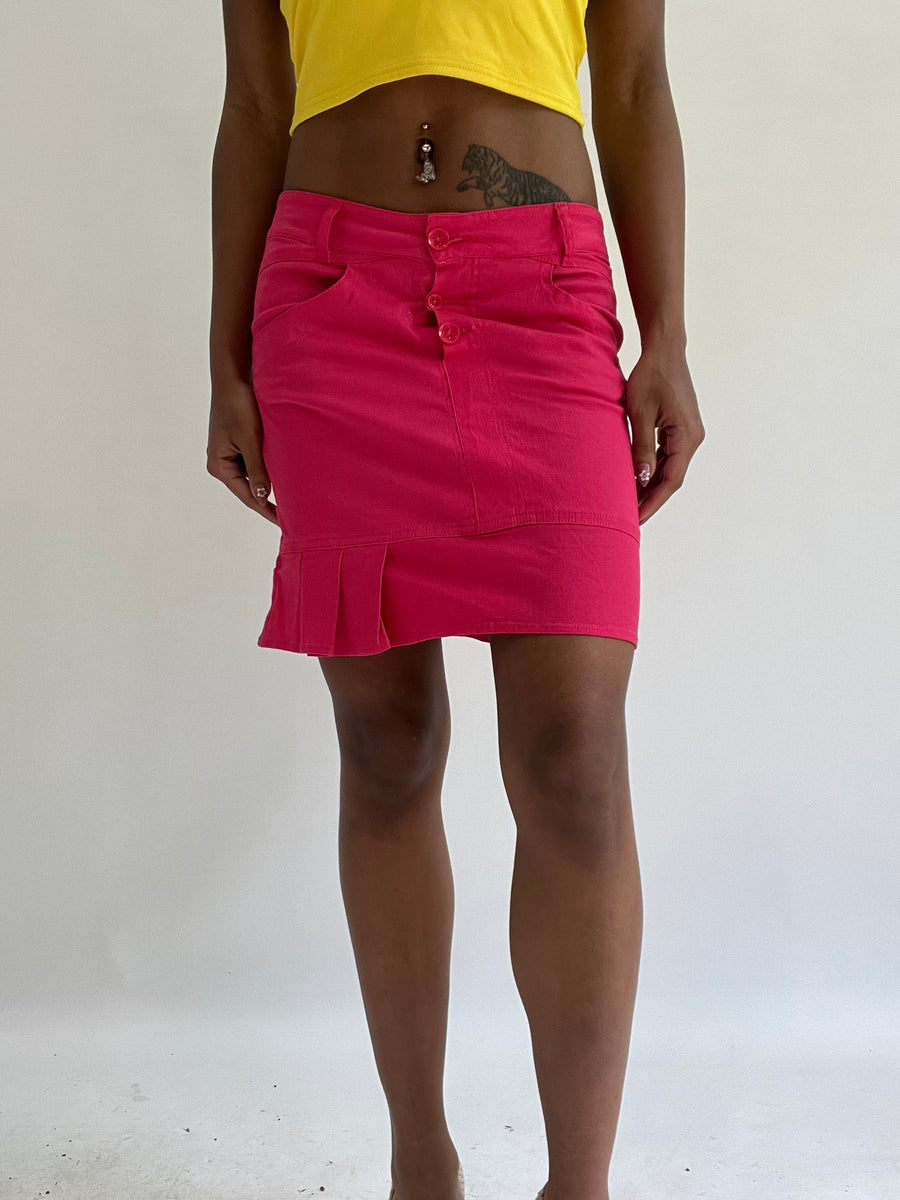 zara larsson drop | taille: S · couleur: rose · article: jupe · détails: asymétrique + longueur midi