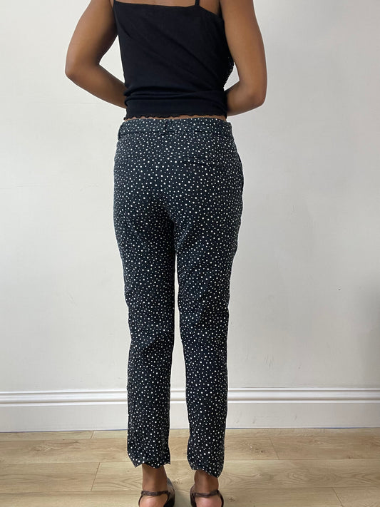 טייץ ⁨zara⁩ וינטג׳ בהדפס נקודות – שחור ולבן – מידה ⁨s⁩ – ⁨vintage edit twenty-seven⁩