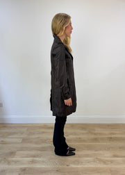 small sisley brown leather jacket