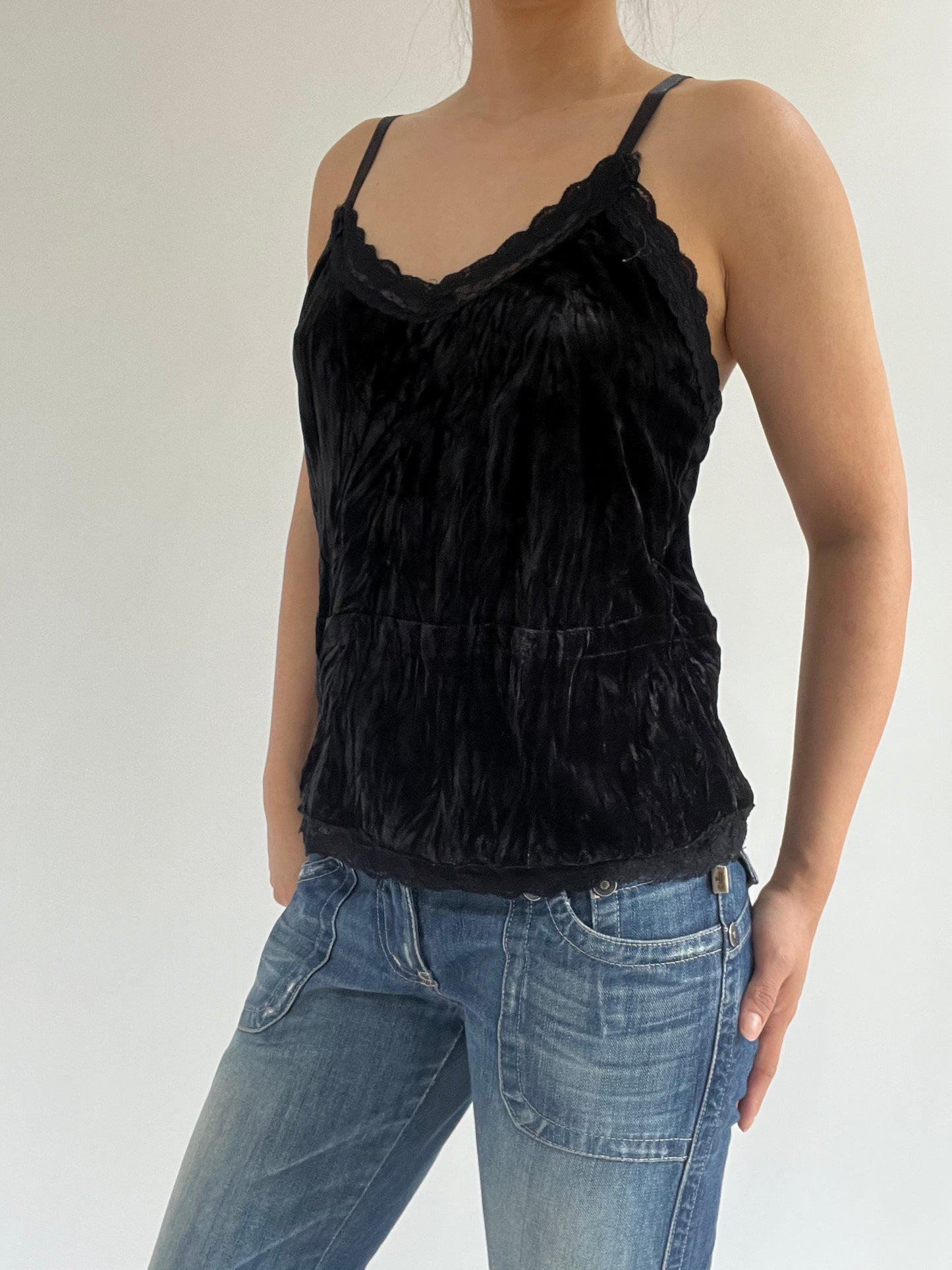 autumn picks | medium black top with lace detail