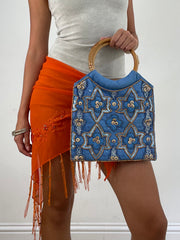 VINTAGE PICKS | couleur: bleu · article: pochette · détails: perles