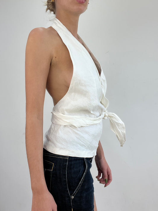 vintage edit nineteen | medium white halterneck top