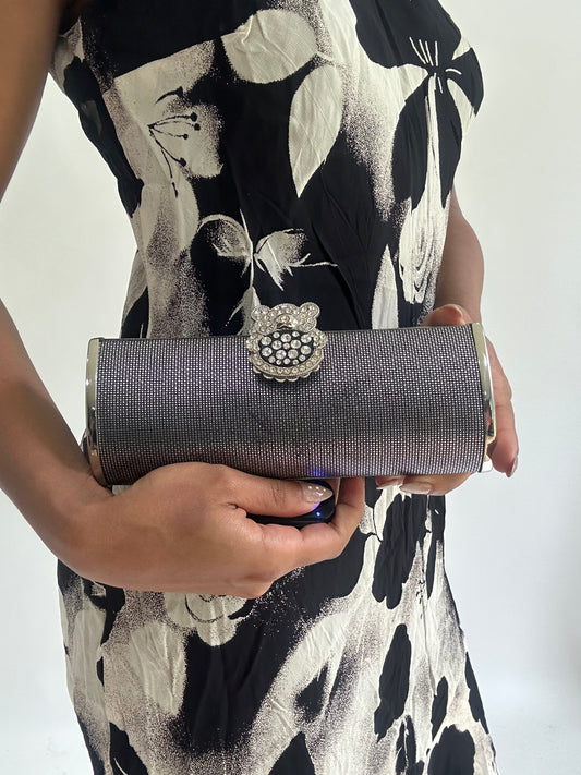 wedding guest drop | silver clutch chain bag