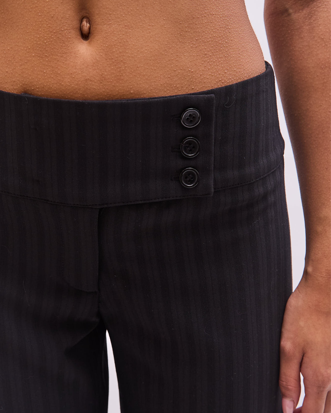 the bella trousers in pinstripe black