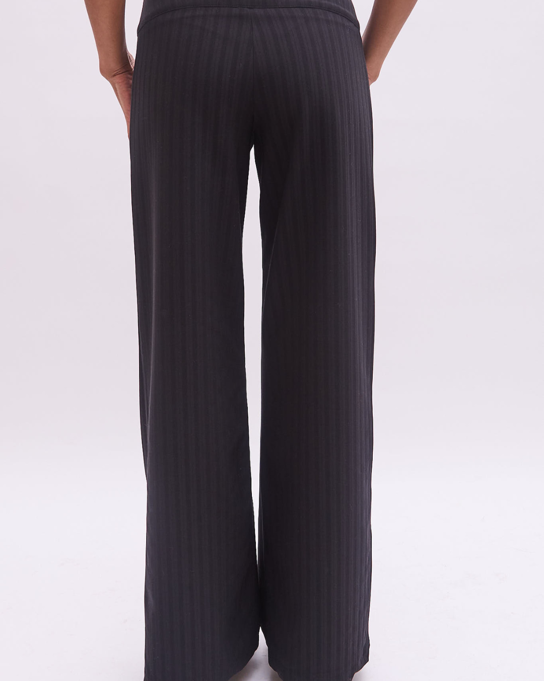 the bella trousers in pinstripe black
