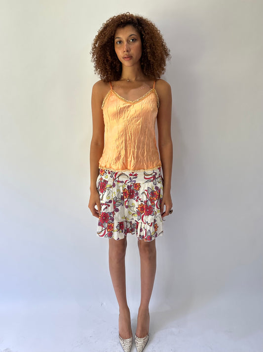 festival drop | medium white edc floral midi skirt