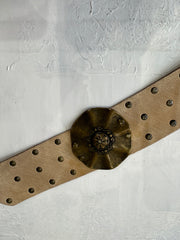 winter edit | cream faux leather belt with gold buckle