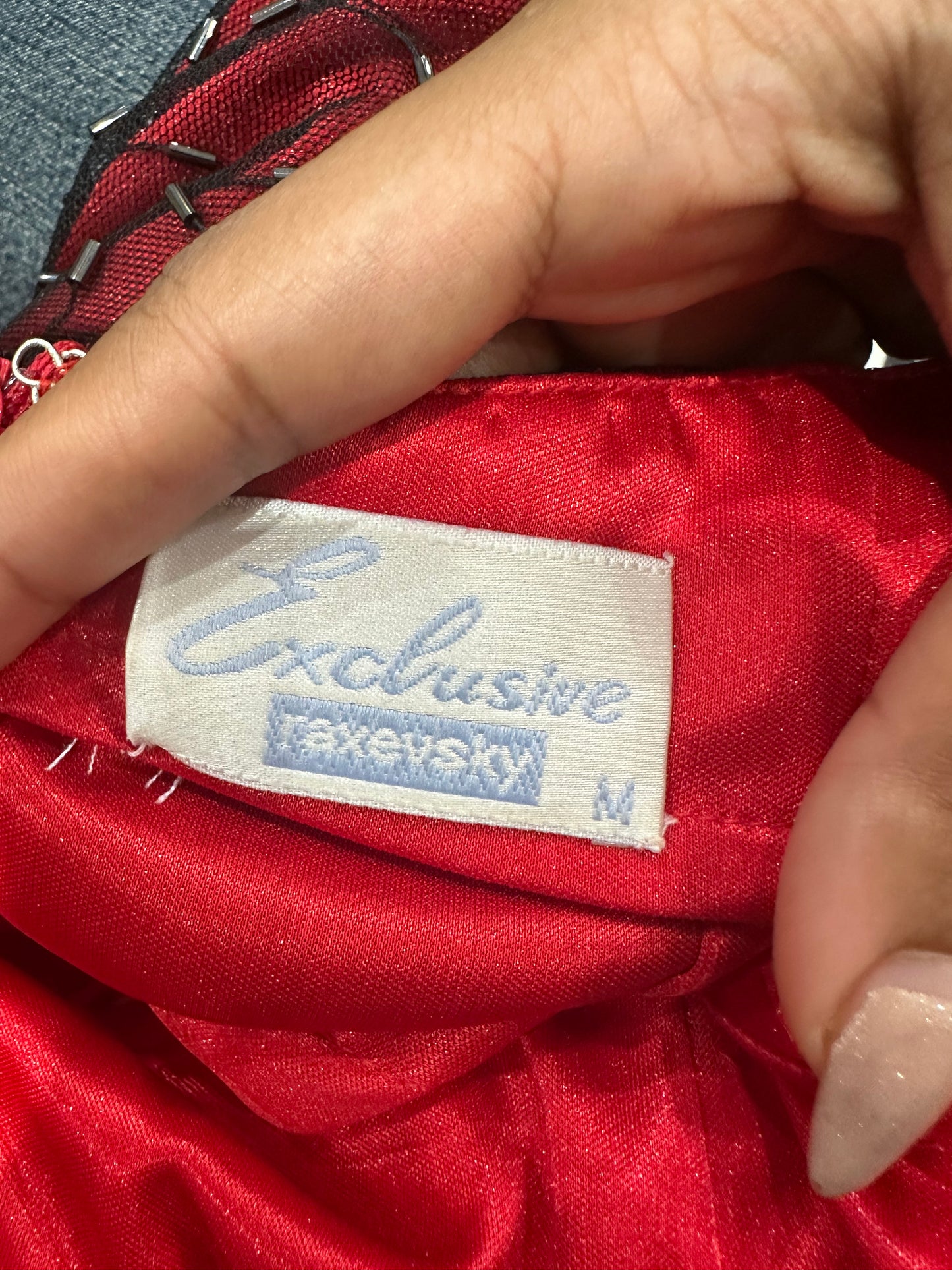 BEST PICKS | medium red maxi dress with sequin mesh overlay