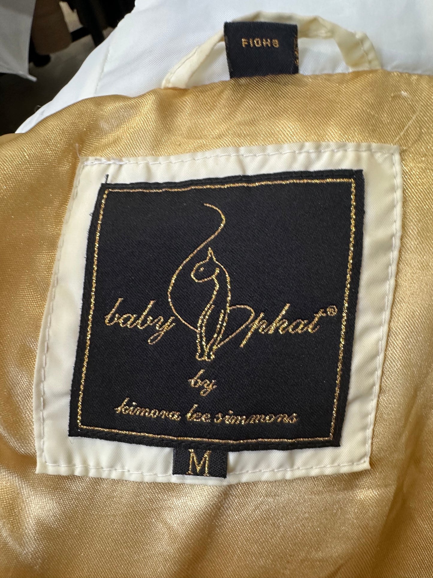 AUTUMN EDIT | small cream baby phat puffer jacket with gold button detail