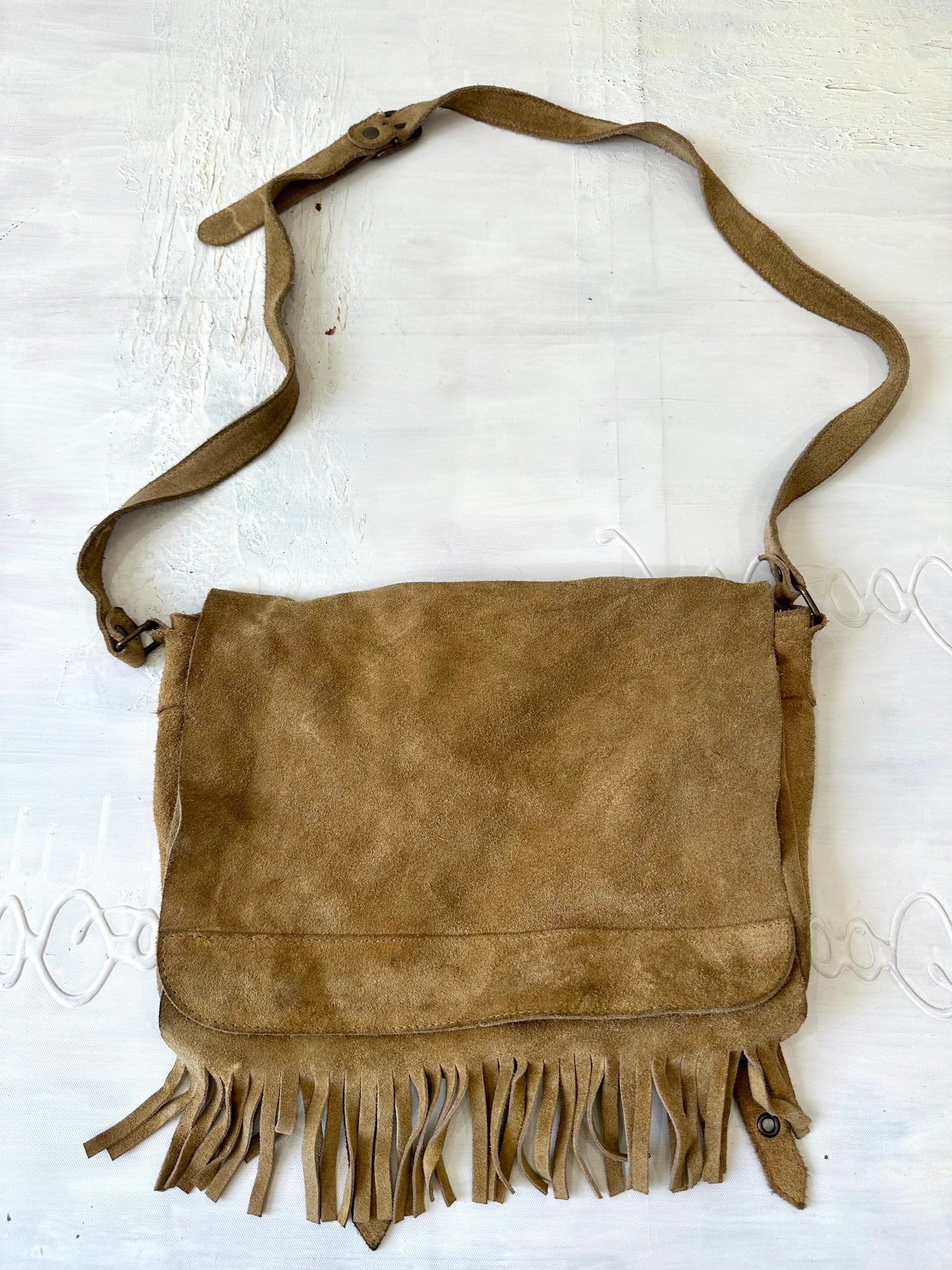 festival drop | leather tan fringe satchel shoulder bag