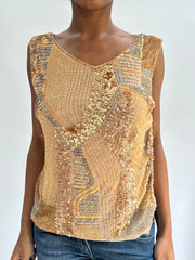 Top-Auswahl | Mittelgroßes Gold-Perlen-Tanktop