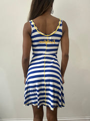 2016 edit | small white and blue la martina stripy dress