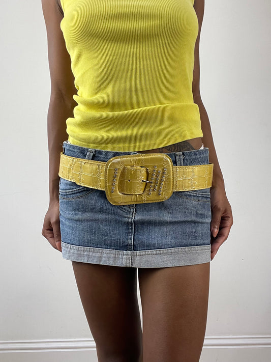 vintage edit twenty-six | yellow faux leather belt