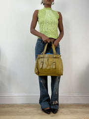 AUTUMN EDIT | extra small green sleeveless lace top
