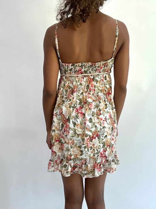 wag drop | small white floral mini dress
