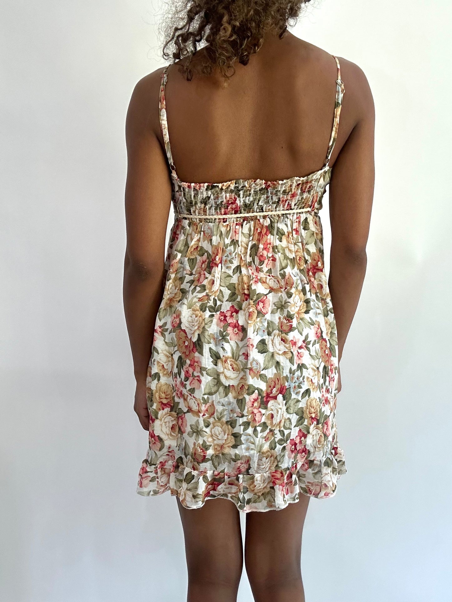 wag drop | small white floral mini dress
