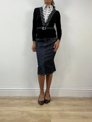BEST PICKS | small black ribbed jumper with built in shirt detail