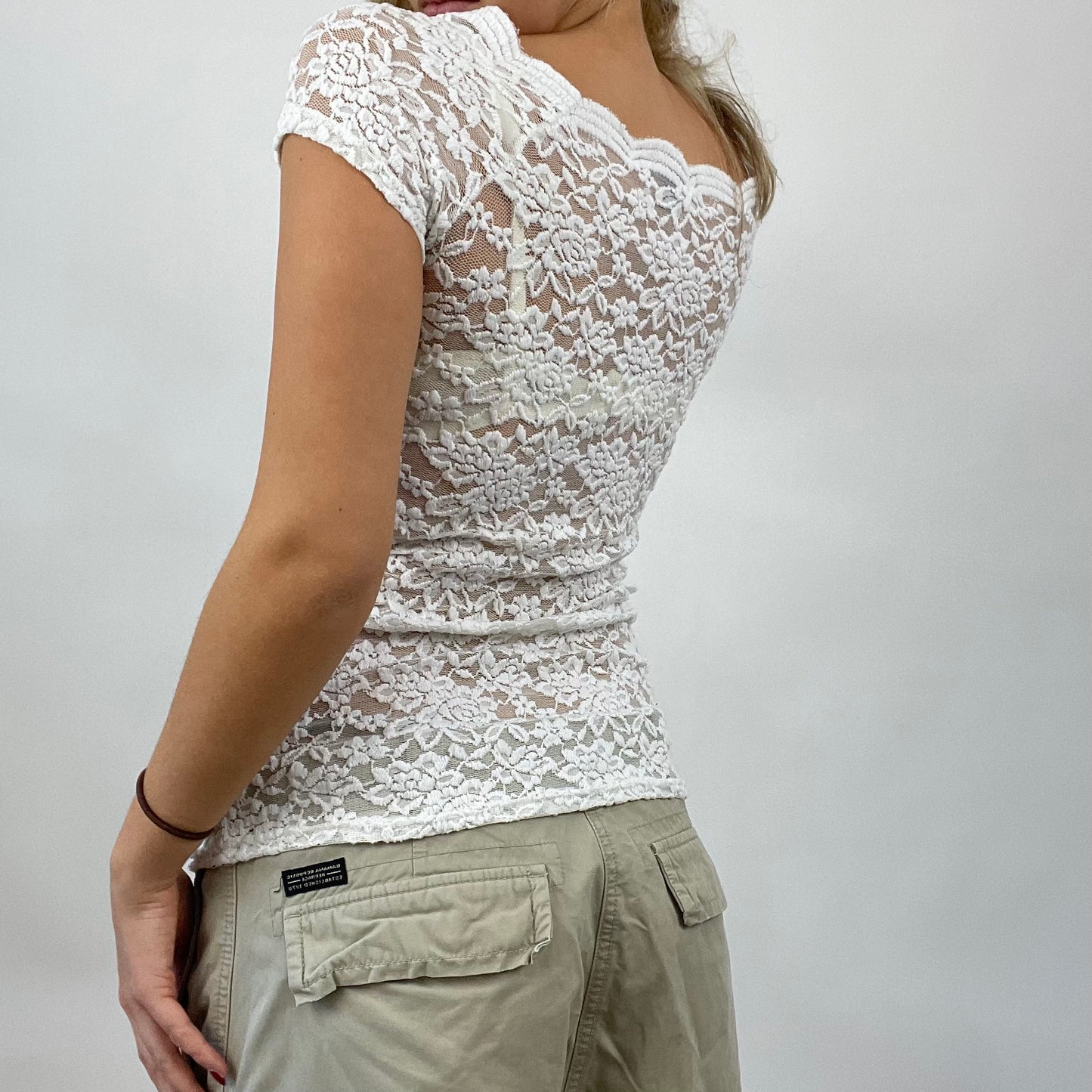 CHALET GIRL DROP | small white lace t-shirt